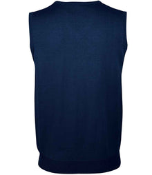 SOL'S Unisex Gentlemen Sleeveless Cotton Acrylic V Neck Sweater 10591 - 10591 Navy Back