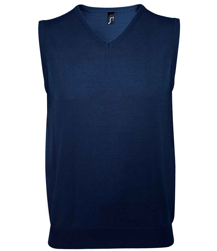 SOL'S Unisex Gentlemen Sleeveless Cotton Acrylic V Neck Sweater 10591 - Navy