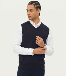 SOL'S Unisex Gentlemen Sleeveless Cotton Acrylic V Neck Sweater 10591 - 10591 Navy Model