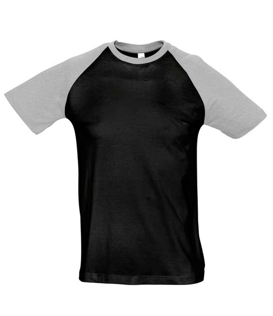 SOL'S Funky Contrast Baseball T-Shirt 11190 - Black/Grey