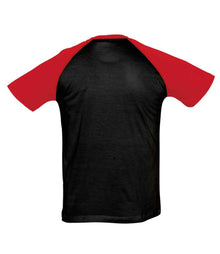 SOL'S Funky Contrast Baseball T-Shirt 11190 - 11190 Black/Red Back