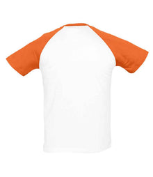 SOL'S Funky Contrast Baseball T-Shirt 11190 - 11190 White/Orange Back