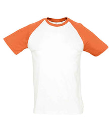 SOL'S Funky Contrast Baseball T-Shirt 11190 - White/Orange