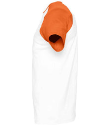 SOL'S Funky Contrast Baseball T-Shirt 11190 - 11190 White/Orange Side