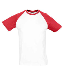 SOL'S Funky Contrast Baseball T-Shirt 11190 - White/Red