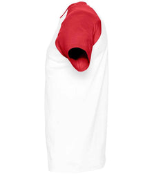 SOL'S Funky Contrast Baseball T-Shirt 11190 - 11190 White/Red Side