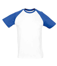 SOL'S Funky Contrast Baseball T-Shirt 11190 - White/Royal Blue