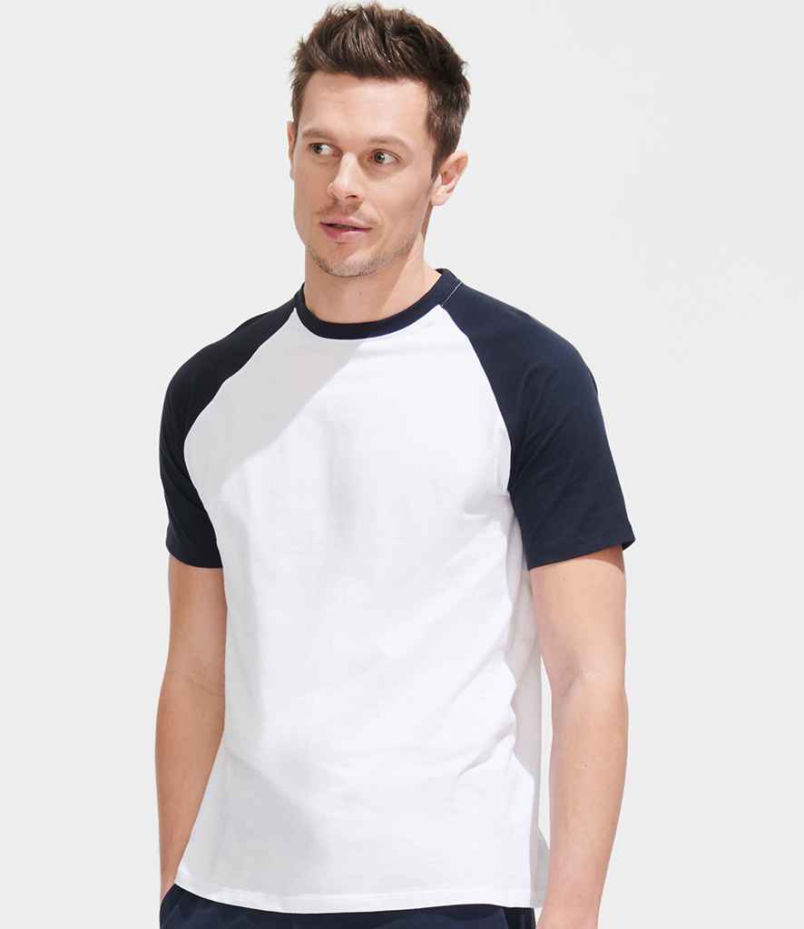 SOL'S Funky Contrast Baseball T-Shirt 11190 - 11190 White/Navy Model