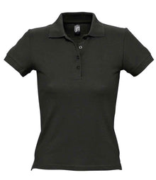 SOL'S Ladies People Cotton Piqué Polo Shirt 11310 - Black