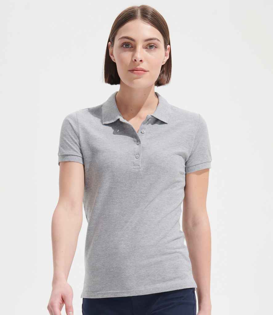 SOL'S Ladies People Cotton Piqué Polo Shirt 11310 - 11310 Grey Marl Model