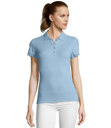 SOL'S Ladies Passion Cotton Piqué Polo Shirt 11338 - 11338 Sky Blue Model