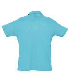 SOL'S Summer II Cotton Piqué Polo Shirt 11342 - 11342 Atoll Blue Back