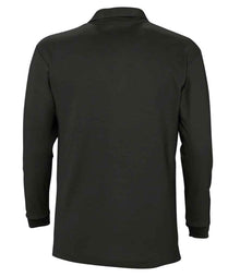 SOL'S Winter II Long Sleeve Cotton Piqué Polo Shirt 11353 - 11353 Black Back