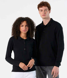 SOL'S Winter II Long Sleeve Cotton Piqué Polo Shirt 11353 - 11353 Black Model