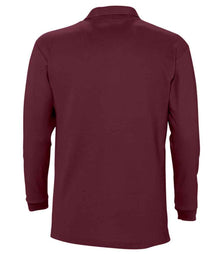 SOL'S Winter II Long Sleeve Cotton Piqué Polo Shirt 11353 - 11353 Burgundy Back