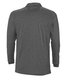SOL'S Winter II Long Sleeve Cotton Piqué Polo Shirt 11353 - 11353 Charcoal Marl Back