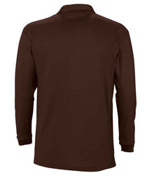 SOL'S Winter II Long Sleeve Cotton Piqué Polo Shirt 11353 - 11353 Chocolate Back