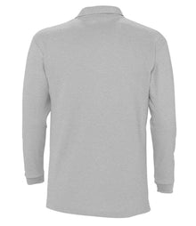 SOL'S Winter II Long Sleeve Cotton Piqué Polo Shirt 11353 - 11353 Grey Marl Back