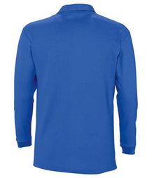 SOL'S Winter II Long Sleeve Cotton Piqué Polo Shirt 11353 - 11353 Royal Blue Back