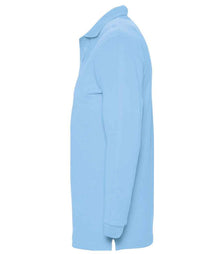 SOL'S Winter II Long Sleeve Cotton Piqué Polo Shirt 11353 - 11353 Sky Blue Side