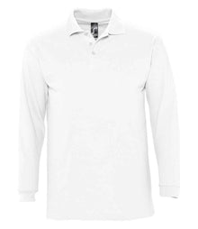 SOL'S Winter II Long Sleeve Cotton Piqué Polo Shirt 11353 - White