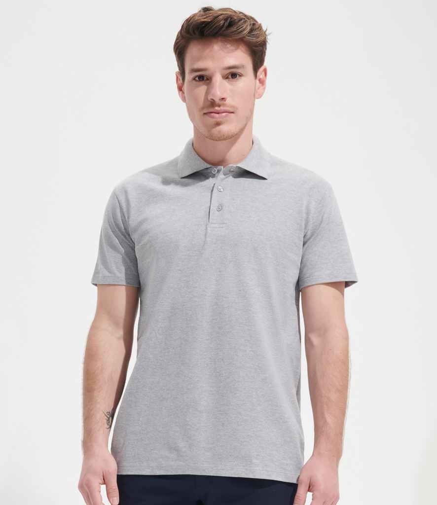 SOL'S Spring II Heavy Cotton Piqué Polo Shirt 11362 - 11362 Grey Marl Model