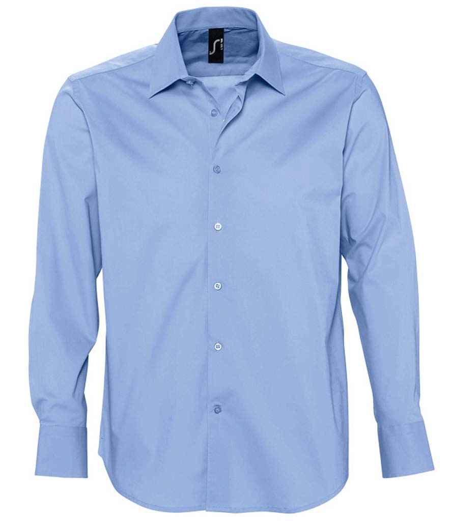 SOL'S Brighton Long Sleeve Fitted Shirt 17000 - Bright Sky