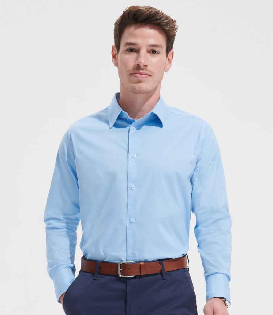 SOL'S Brighton Long Sleeve Fitted Shirt 17000 - 17000 Bright Sky Model