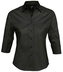 SOL'S Ladies Effect 3/4 Sleeve Fitted Shirt 17010 - Black