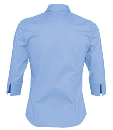 SOL'S Ladies Effect 3/4 Sleeve Fitted Shirt 17010 - 17010 Bright Sky Back