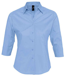 SOL'S Ladies Effect 3/4 Sleeve Fitted Shirt 17010 - Bright Sky