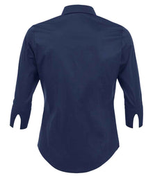 SOL'S Ladies Effect 3/4 Sleeve Fitted Shirt 17010 - 17010 Dark Blue Back