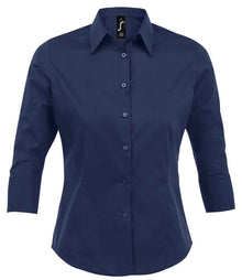 SOL'S Ladies Effect 3/4 Sleeve Fitted Shirt 17010 - Dark Blue