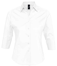 SOL'S Ladies Effect 3/4 Sleeve Fitted Shirt 17010 - White