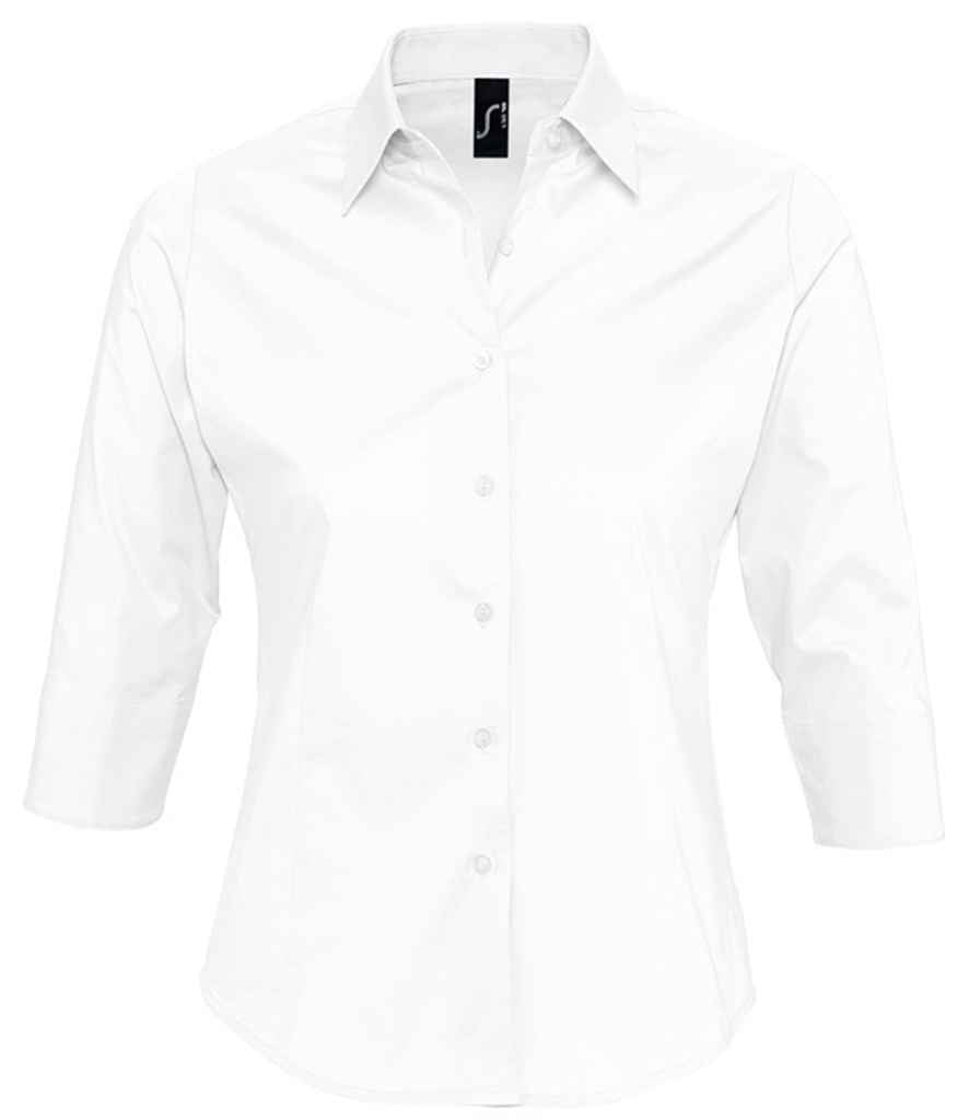 SOL'S Ladies Effect 3/4 Sleeve Fitted Shirt 17010 - White