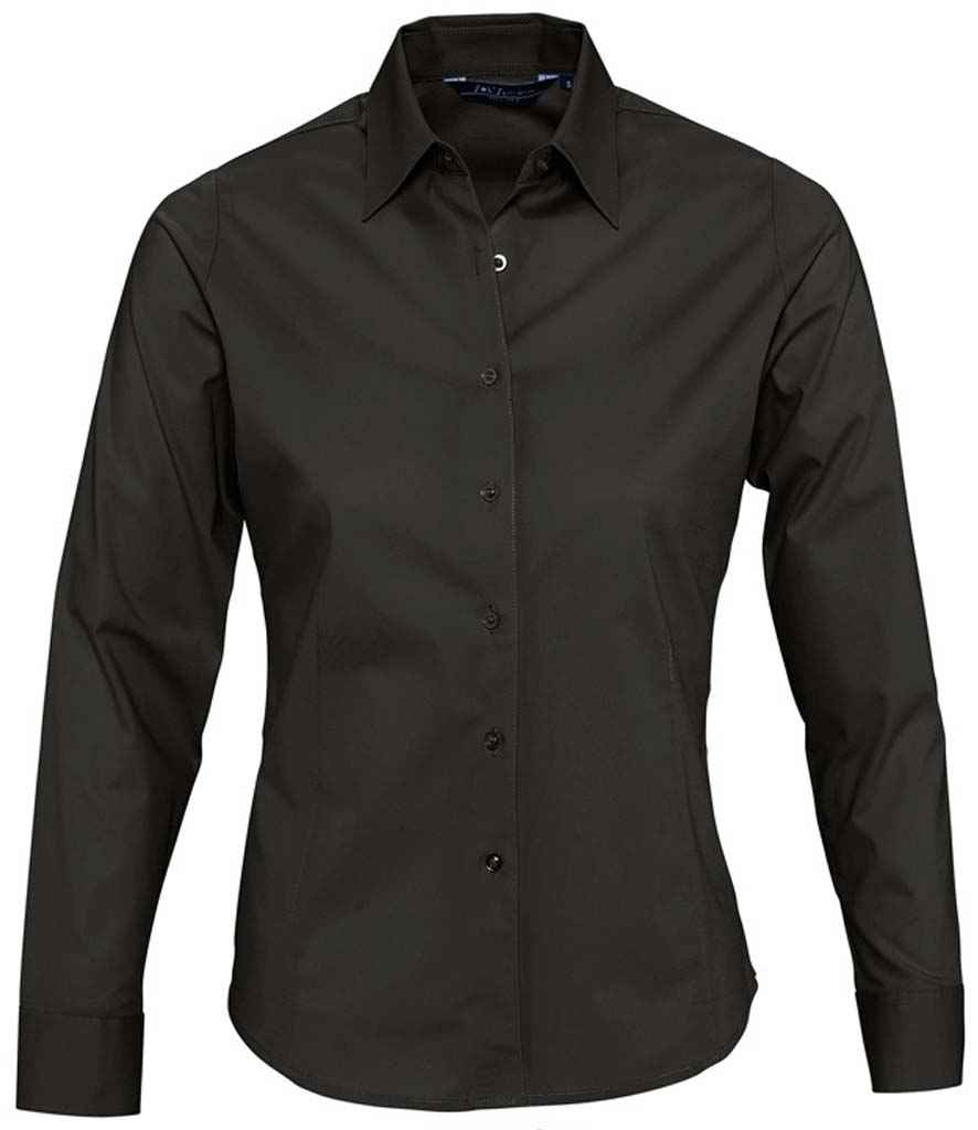 SOL'S Ladies Eden Long Sleeve Fitted Shirt 17015 - Black