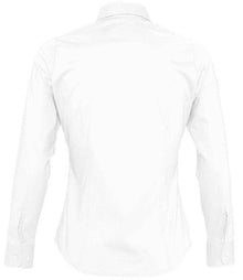 SOL'S Ladies Eden Long Sleeve Fitted Shirt 17015 - 17015 White Back