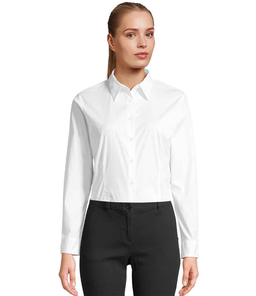 SOL'S Ladies Eden Long Sleeve Fitted Shirt 17015 - 17015 White Model