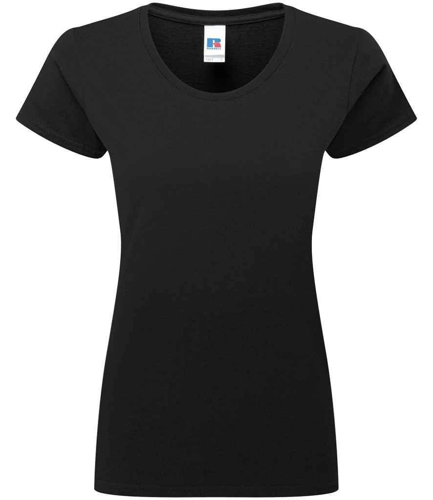 Russell Athletic Ladies Authentic Classic Ringspun T-Shirt 180F - Black