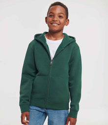 Russell Athletic Kids Authentic Zip Hooded Sweatshirt 266B - 266B Bottle Green Model