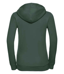 Russell Athletic Ladies Authentic Zip Hooded Sweatshirt 266F - 266F Bottle Green Back