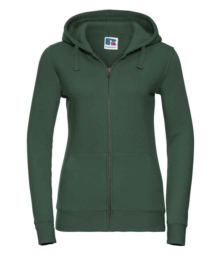 Russell Athletic Ladies Authentic Zip Hooded Sweatshirt 266F - Bottle Green