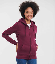 Russell Athletic Ladies Authentic Zip Hooded Sweatshirt 266F - 266F Burgundy Model