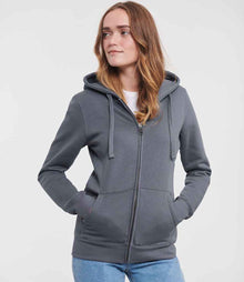 Russell Athletic Ladies Authentic Zip Hooded Sweatshirt 266F - 266F Convoy Grey Model