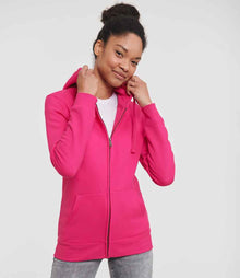 Russell Athletic Ladies Authentic Zip Hooded Sweatshirt 266F - 266F Fuchsia Model