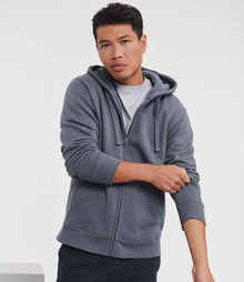 Russell Athletic Authentic Zip Hooded Sweatshirt 266M - 266M Convoy Grey Model