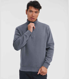Russell Athletic Authentic Zip Neck Sweatshirt 270M - 270M Convoy Grey Model
