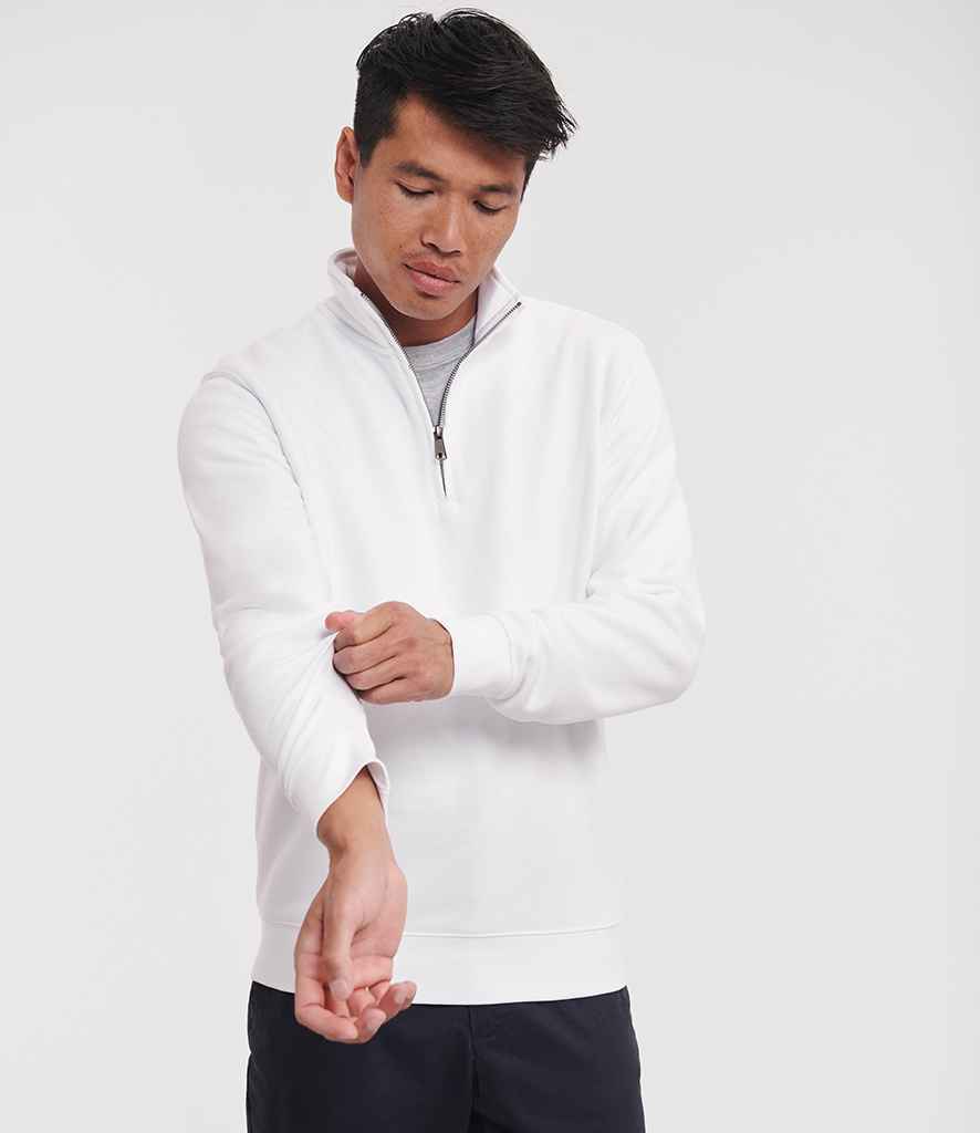 Russell Athletic Authentic Zip Neck Sweatshirt 270M - 270M White Model