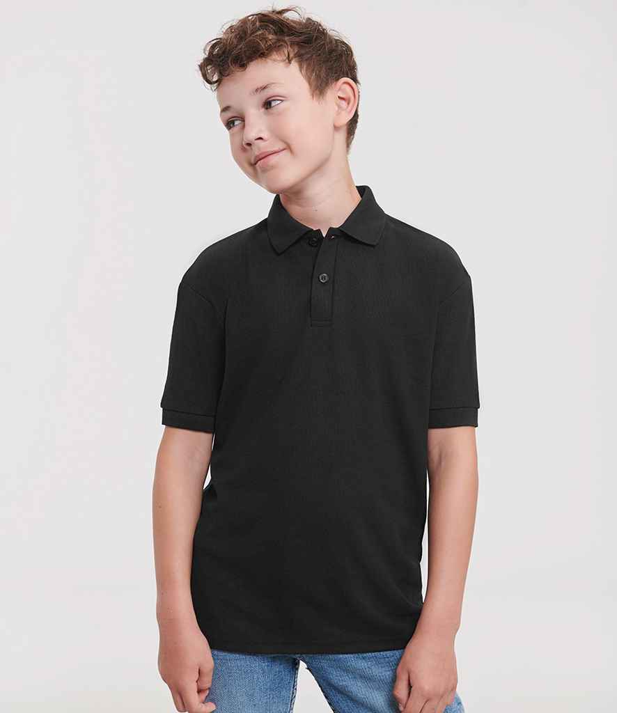 Russell Athletic Kids Poly/Cotton Piqué Polo Shirt 539B - 539B Black Model