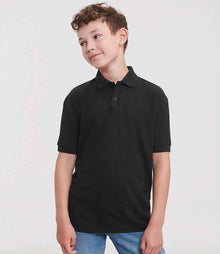 Russell Athletic Kids Poly/Cotton Piqué Polo Shirt 539B - 539B Black Model